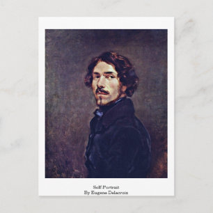 Självfallet Porträtt av Eugene Delacroix Vykort