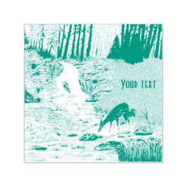 Självfärgande gummistämpel med Dovhjort och Kalv Stämpel