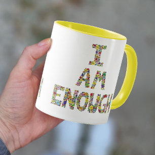 Självföraktfull inspirerande blommigt Mugg