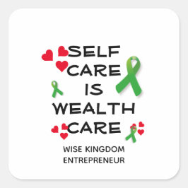 SJÄLVFÖRSÄKRING AV Mental Health ÄR WEALTH CARE Bu Fyrkantigt Klistermärke