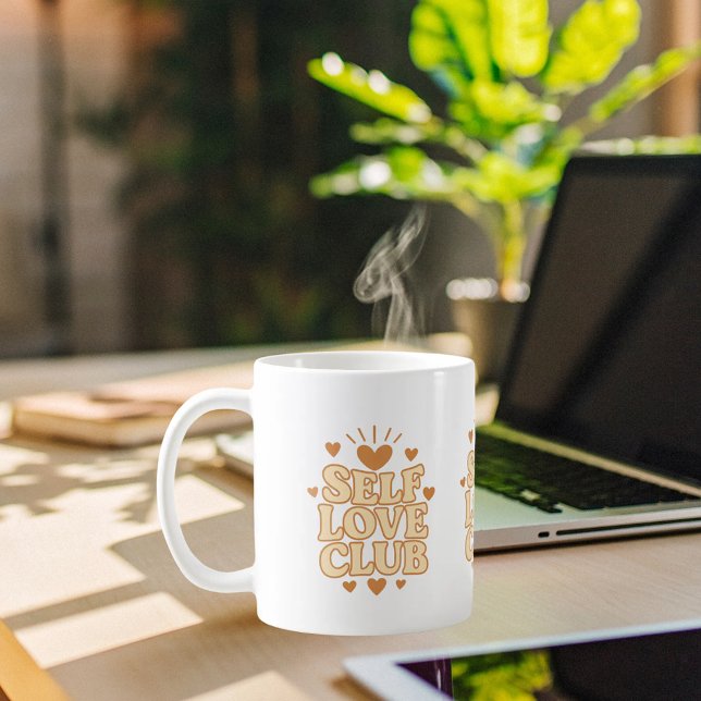 Självförsörjande orange för Klubb i humor Kaffemugg (Skapare uppladdad)