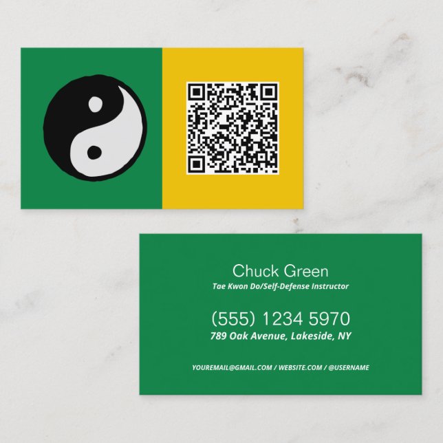 Självförsvar QR-Affärskort Visitkort (Fram/baksida)
