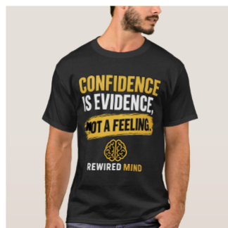 Självförtroende är bevis, inte en känsla | Svart T Shirt