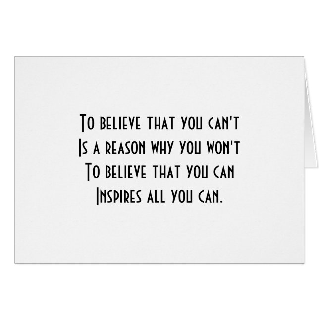 Självförtroende Hälsningskort (Framsidan Horizontal)