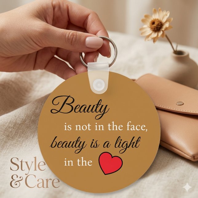 Självförtroende i fickan – Nyckelring med skönhets (Confidence in Your Pocket – Beauty Slogan Key Ring)