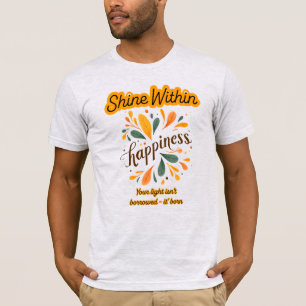 självförtroende, lycka, text, inspirerande t shirt