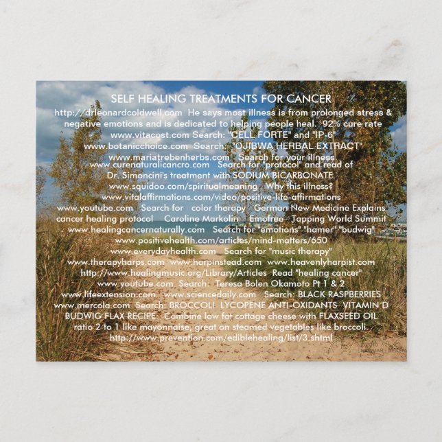 SJÄLVFÖRVÄRMNING FRÅN CANCER & SJUKDOM POSTCARD VYKORT (Framsida)