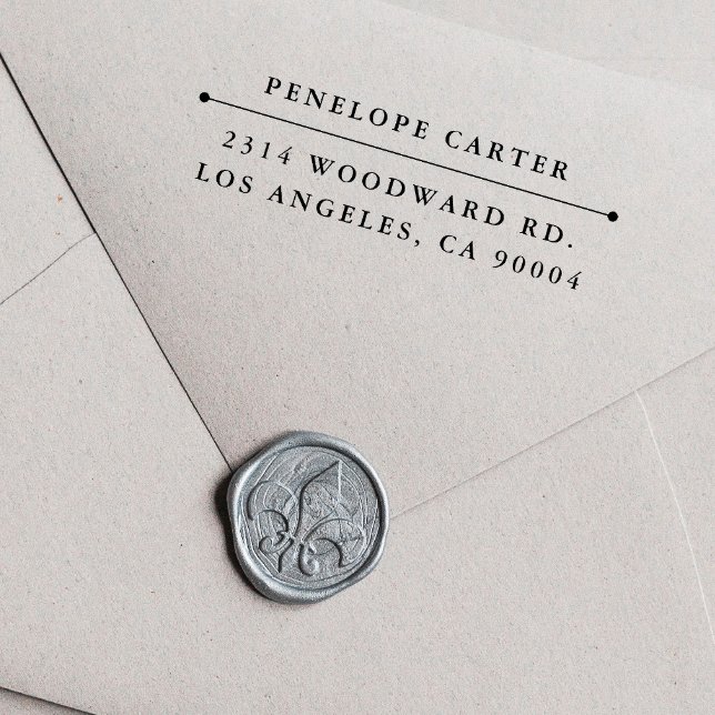 Självfyllande returadress frimärke "klassisk" självfärgande stämpel (Simple Typography Elegant Return Address Self Inking Stamp)