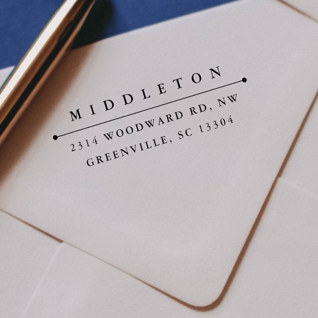 Självfyllande returadress frimärke "klassisk" självfärgande stämpel (Simple Typography Elegant Return Address Self Inking Stamp)