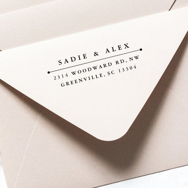 Självfyllande returadress frimärke "klassisk" självfärgande stämpel (Simple Typography Couples Return Address Self Inking Stamp)