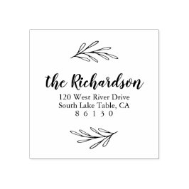 Självfyllning av botaniska löv Returadress Stämpel