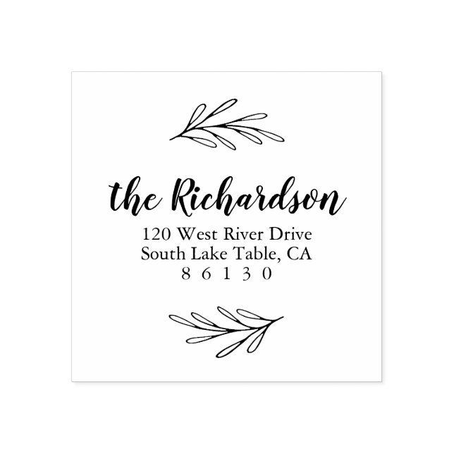 Självfyllning av botaniska löv Returadress Stämpel (Tryck)