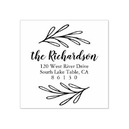 Självfyllning av botaniska löv Returadress Stämpel