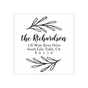 Självfyllning av botaniska löv Returadress Stämpel