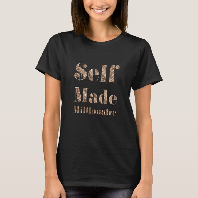 Självgjord elfskapad miljonär t shirt (Framsida)