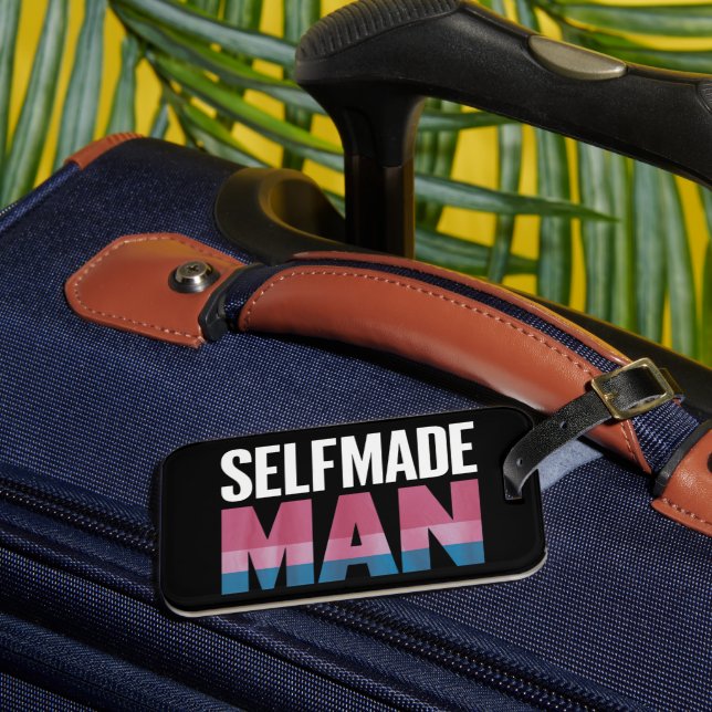 Självgjord man Transgender Trans Pride Flag Transs Bagagebricka (Framsida Insitu 3)