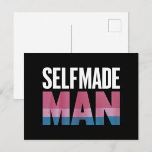 Självgjord man Transgender Trans Pride Flag Transs Vykort