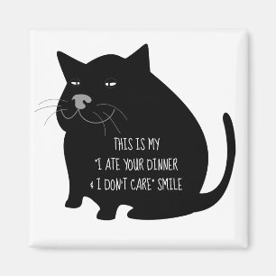 Självgod fet svart katt rolig Citat Magnet