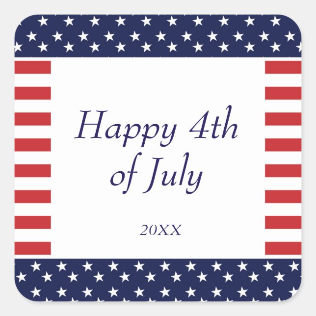 Självhäftande märke för 4 juli självständighetsdag (Framsida)
