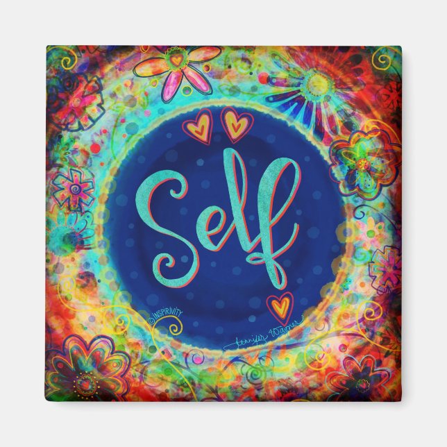 Självhjärtslitande Blommigt för Söt Magnet (Framsidan)