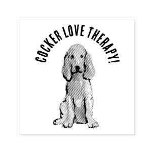 Självinfärgning av Cute cocker spaniel kärlek frim Självfärgande Stämpel
