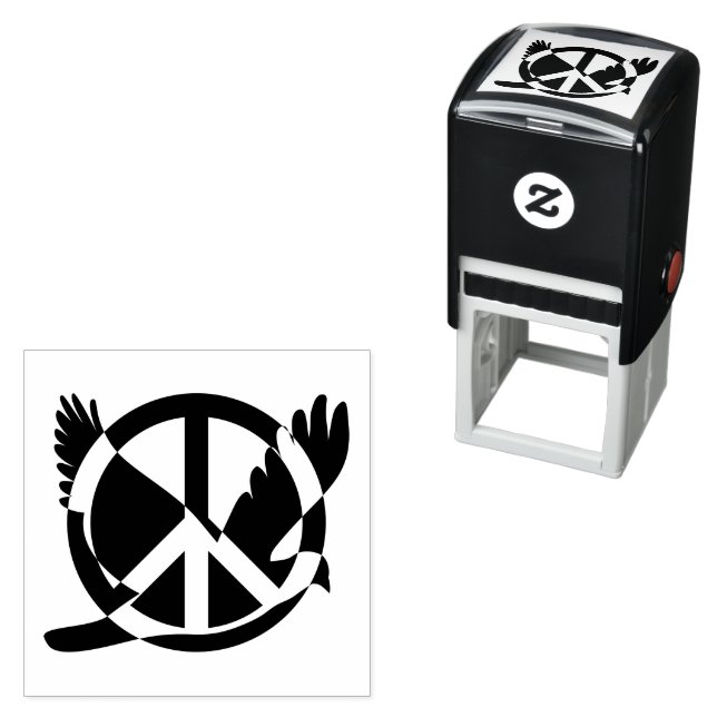 Självinkande optisk fredsduva i Frimärke Självfärgande Stämpel (In Situ)