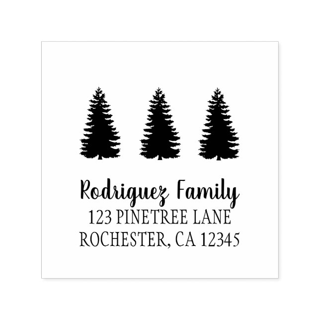 Självinki för returadressen Rustic land gräs träd Självfärgande Stämpel (Design)