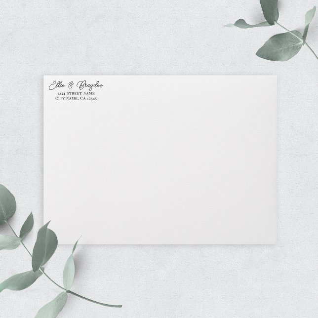 Självinläsning av Returadressen Bröllop i Romantis Självfärgande Stämpel (Skapare uppladdad)