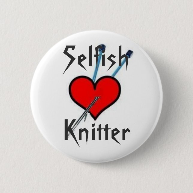 Självisk Knitter, skräddarsy SelfishKnitter - Knapp (Framsida)