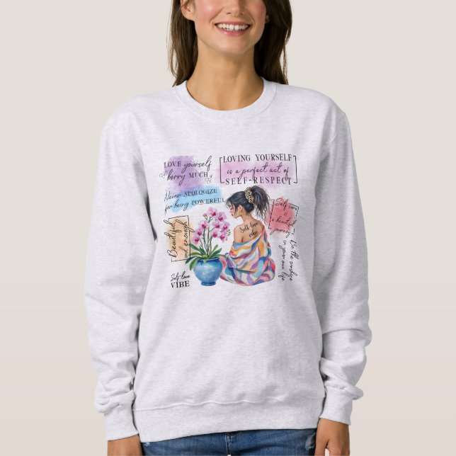Självkärlek Vibes | Empowering Estetik  T Shirt (Framsida)