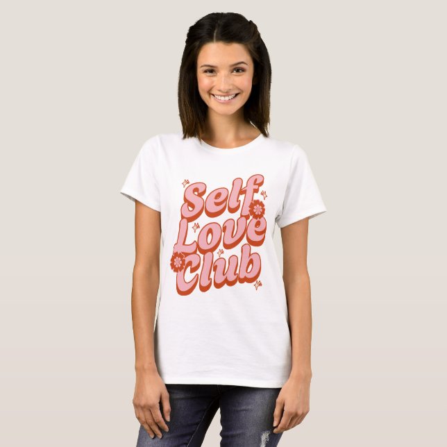 Självkärleksklubben Retro T Shirt (Hel framsida)