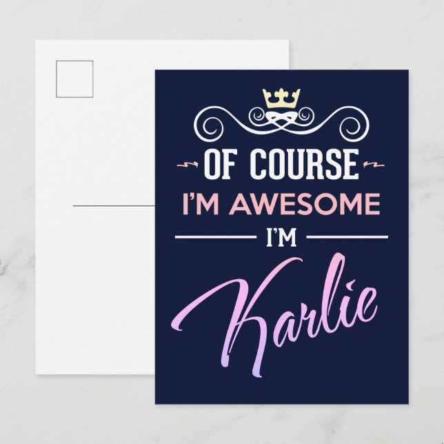 Självklart är jag Fantastisk Namn Vykort (Fram/baksida)