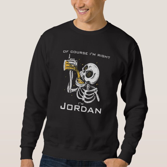 Självklart är jag höger i'm Jordan Premium Lång Ärmad Tröja (Framsida)