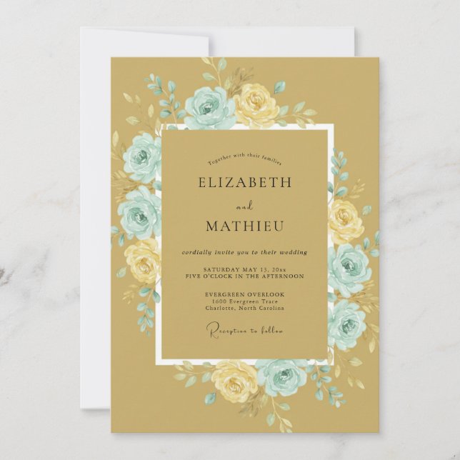 Självklart Botaniskt Bröllop Inbjudningar (Framsida)
