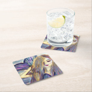 Självklart havsfruparty anpassade pappers tallrika underlägg papper kvadrat