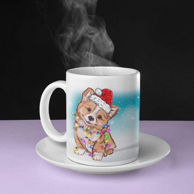 Självklart juligt mössa Gläd dig Corgi hund älskar Kaffemugg (Skapare uppladdad)