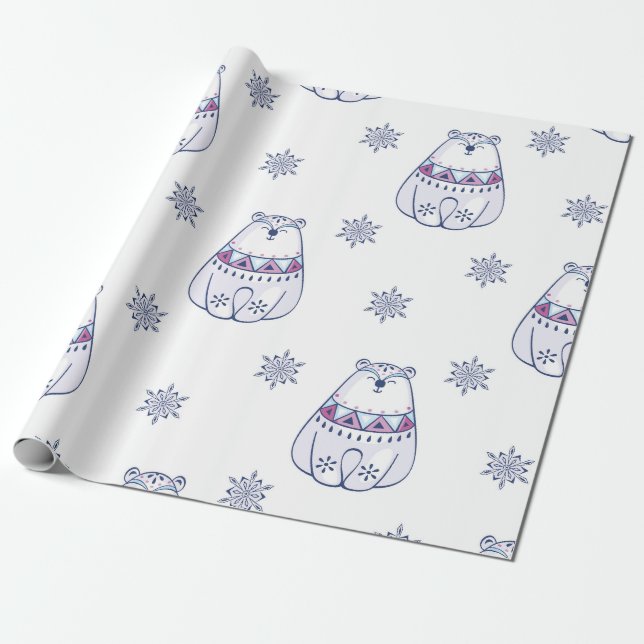 Självklart julpapper med isbjörn  (Utrullad)