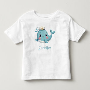Självklart söta blå val skola barn anpassad t shirt