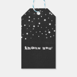 Självklart svart Denim Stjärnig Grunge Partypresen Presentetikett