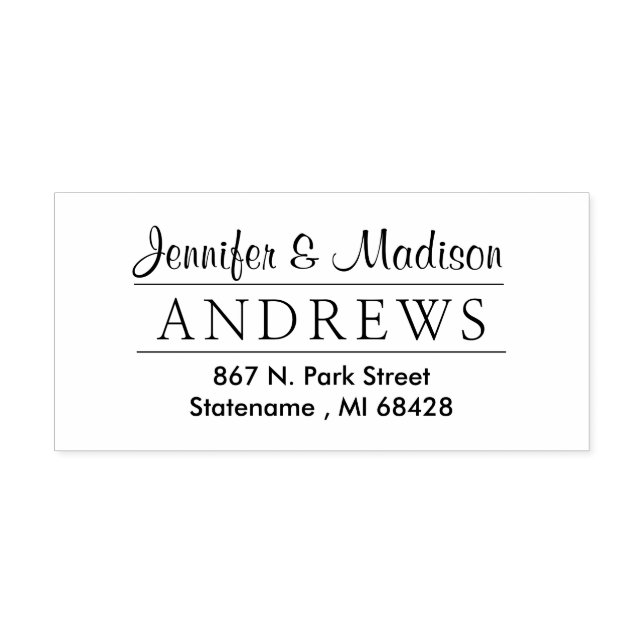 Självkontroll för Monogram-Returadress i klassy pa Självfärgande Stämpel (Design)