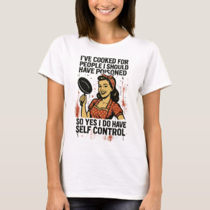Självkontroll – Sarksatisk Retro Feministisk Kraft T Shirt
