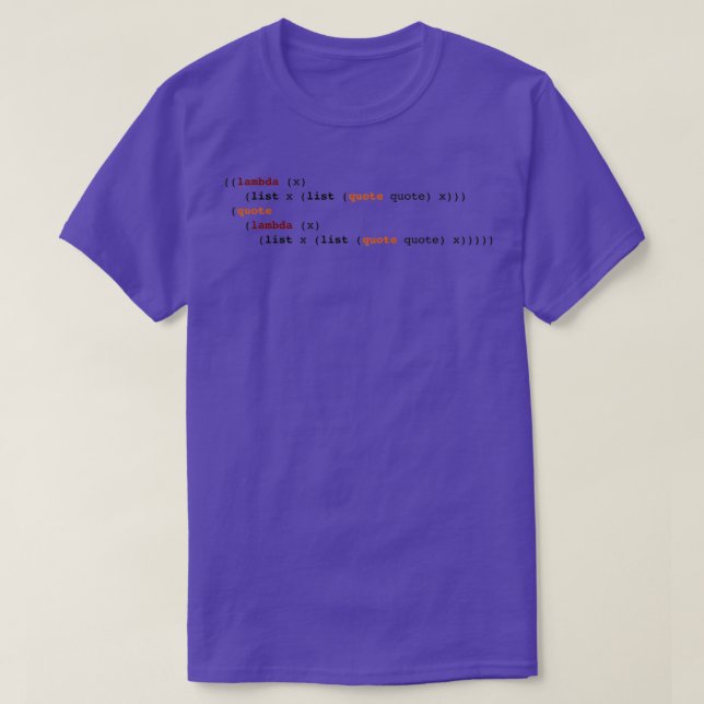 Självkopierande Lisp-programkvin T Shirt (Design framsida)