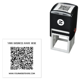 Självlänkande Frimärke på webbplatsen QR Code Scan Självfärgande Stämpel