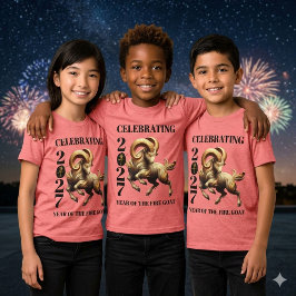 Självlysande guld kinesiskt år för eldens get 2027 t shirt