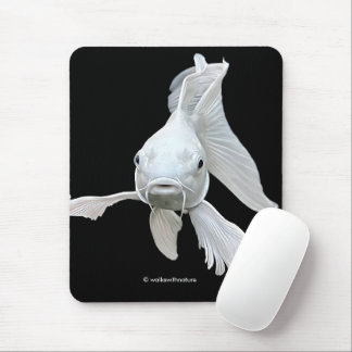 Självlysande Platinum Fjäril Koi Karp Fisk Musmatta