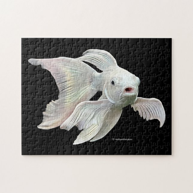 Självlysande Platinum Fjäril Koi Karp Pussel (Horisontell)