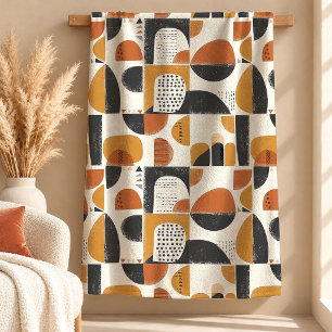 Självlysande Rost Koppar Boho Geometrisk Filta Fleecefilt