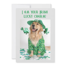 Självlysande skämtkort för hund på St. Patricks da
