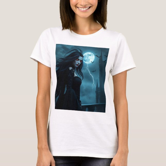 Självlysande Vampire Drottning T-shirt – Köp Nu 🌕 (Framsida)