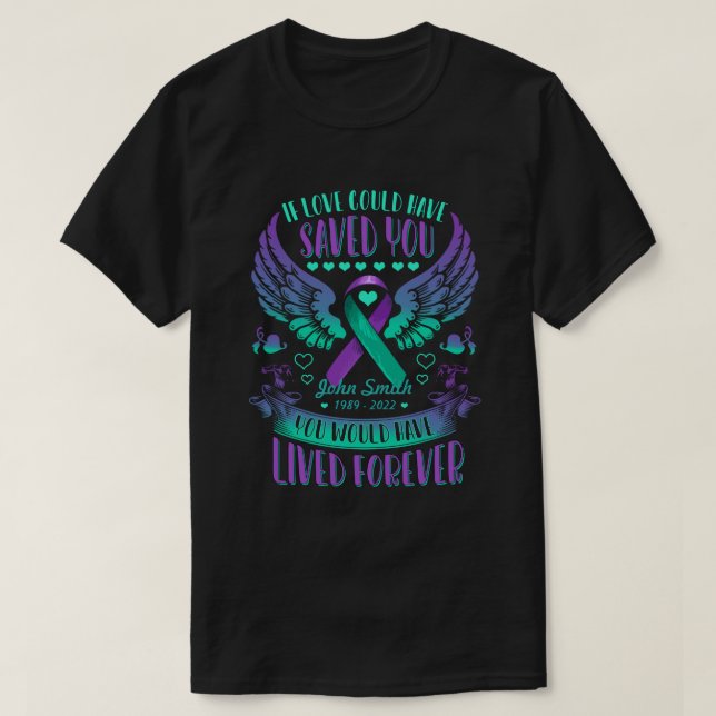 Självmord i samband med Personlig för fjärrskrivbo T Shirt (Design framsida)